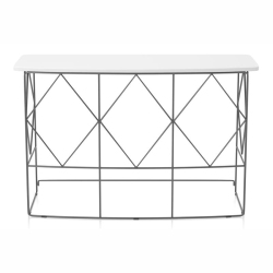 FURNITURE OF AMERICA Borche Industrial Wood Console Table In In White