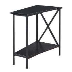 PEMBERLY ROW Wedge End Table In Wood Finish And Metal Frame In Black