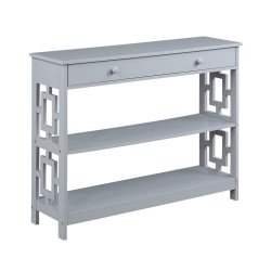 CONVENIENCE CONCEPTS Town Square One-Drawer Console Table In Wood Finish In Gray