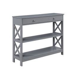 CONVENIENCE CONCEPTS Oxford One-Drawer Console Table In Wood Finish In Gray