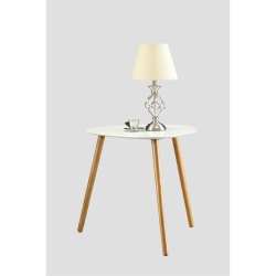 CONVENIENCE CONCEPTS Oslo Triangular End Table In Wood Finish In White