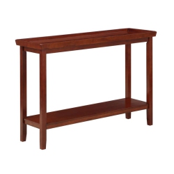 CONVENIENCE CONCEPTS Ledgewood Console Table With Shelf In Wood Finish In Mahogany