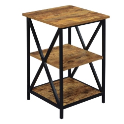 CONVENIENCE CONCEPTS Tucson Three-Tier End Table In Walnut Wood Finish