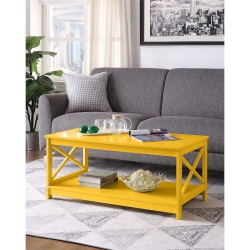 CONVENIENCE CONCEPTS Oxford Coffee Table With Shelf In Wood Finish In Yellow