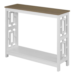 CONVENIENCE CONCEPTS Town Square Console Table With Shelf In Wood With Driftwood Top In White