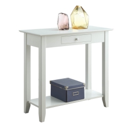 CONVENIENCE CONCEPTS American Heritage Hall Table In Wood Finish In White