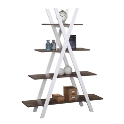 PEMBERLY ROW A-Frame Bookshelf In Caramel Driftwood & Wood In White