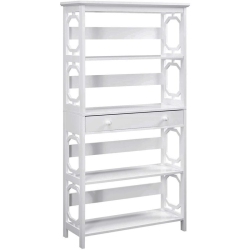 CONVENIENCE CONCEPTS Omega 5-Tier Bookcase With Drawer In Wood In White