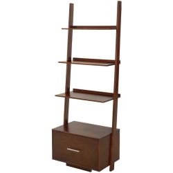 CONVENIENCE CONCEPTS American Heritage Bookshelf Ladder In Espresso Wood Finish