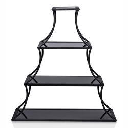 FURNITURE OF AMERICA Kladden Industrial Metal 4-Shelf Bookcase In Sand In Black