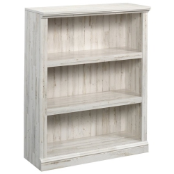PEMBERLY ROW Contemporary 3-Shelf Wood Bookcase In Plank In White