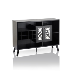 BOWERY HILL Contemporary Wood Wine Rack Buffet In Cappuccino