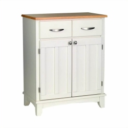 PEMBERLY ROW Contemporary 2 Drawer Hardwood Top Buffet In In White