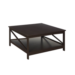 CONVENIENCE CONCEPTS Oxford 36" Square Coffee Table In Espresso Wood Finish