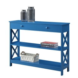 CONVENIENCE CONCEPTS Oxford One-Drawer Console Table In Wood Finish In Blue