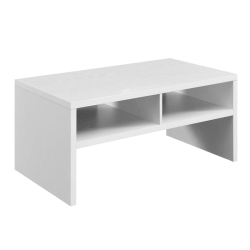 CONVENIENCE CONCEPTS Northfield Admiral Deluxe Coffee Table With Shelves In Wood Finish In White