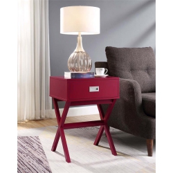 CONVENIENCE CONCEPTS Designs2Go Landon End Table In Wood Finish In Red