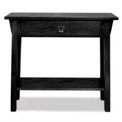 BOWERY HILL Transitional Solid Ash Console Table In Slate In Black
