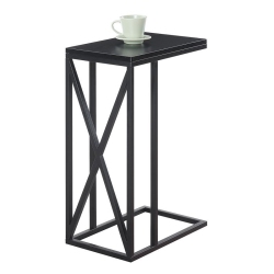 CONVENIENCE CONCEPTS Tucson C End Table In Wood Finish And Metal Frame In Black