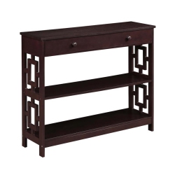 CONVENIENCE CONCEPTS Town Square One-Drawer Console Table- Espresso Wood Finish