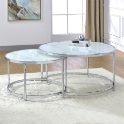 STEVE SILVER COMPANY Steve Rayne Faux Marble Nesting Cocktail Tables