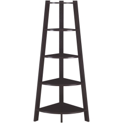 CONVENIENCE CONCEPTS Newport 5-Tier Wide Corner Bookcase In Espresso Wood