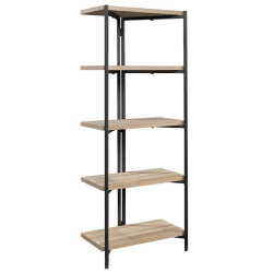 PEMBERLY ROW Metal And Engineered Wood 4-Shelf Bookcase In Charter Oak