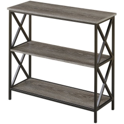 CONVENIENCE CONCEPTS Tucson Three-Tier Bookcase In Weathered Wood Finish In Gray