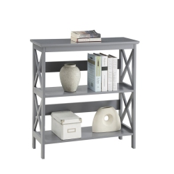 CONVENIENCE CONCEPTS Oxford Three-Tier Bookcase In Wood Finish In Gray