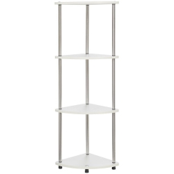 CONVENIENCE CONCEPTS Designs2Go Four-Tier Corner Shelf In Wood Finish In White