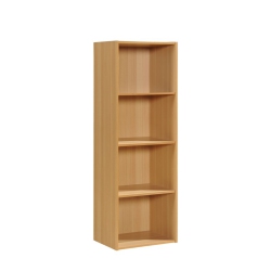 PEMBERLY ROW Four Shelf Multi-Purpose Wooden Bookcase In Finish In Beige