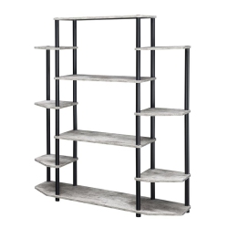 CONVENIENCE CONCEPTS Designs2Go Wall Unit Bookshelf In Faux Birch Wood In Gray