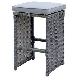 FURNITURE OF AMERICA Zuni Rattan 29-Inch Patio Bar Stool In (Set Of 6) In Gray
