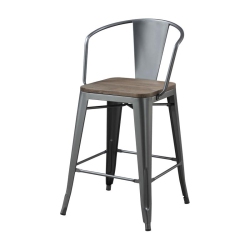 FURNITURE OF AMERICA Mayfield Metal Counter Stool In Dark Bronze (Set Of 2)
