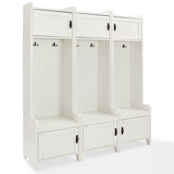 CROSLEY FURNITURE Fremont Hall Tree In Distressed (Set Of 3) In White