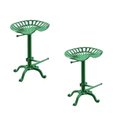 HOME SQUARE (Set Of 2)Carolina Classic Vintage Farmhouse Metal Stool In In Green