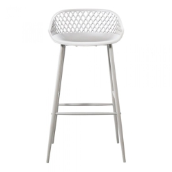 MOE'S HOME Collection Piazza 29" Plastic Patio Bar Stools In (Set Of 2) In White