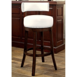 FURNITURE OF AMERICA Tendel Faux Leather 29-Inch Bar Stool In (Set Of 2) In White