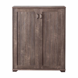 FURNITURE OF AMERICA Lucile Wood Shoe Cabinet With 5-Shelf In Walnut Oak