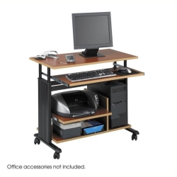 SCRANTON & CO Mini Tower Height Adjustable Wood Workstation In Cherry