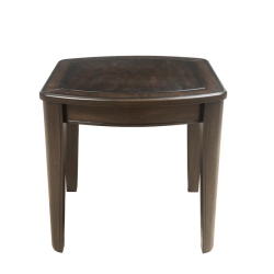 BOWERY HILL Traditional Dark Walnut Wood Game End Table With Chessboard