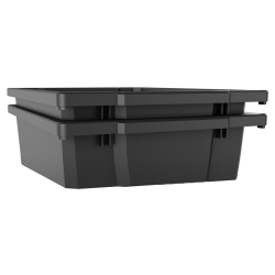 HIRSH INDUSTRIES LLC Space Solutions 6" Plastic Storage Bin 2-Pack Graphite/charcoal