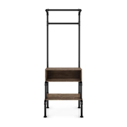 FURNITURE OF AMERICA Tussem Rustic Wood 3-Shelf Hall Tree In Reclaimed Oak