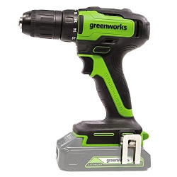 GREENWORKS 24V Brushless Cordless Drill Kit, 310 In./lbs Torque, 18+2 Position Clutch, 1/2 " Keyless Chuck, Variable Speed Trigger-Bare Tool