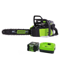 GREENWORKS Pro 80V 18-Inch Cordless Chainsaw, 2.0 Ah Battery Included