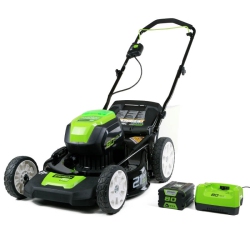 GREENWORKS 80V 21" Brushless Cordless Push Lawn Mower, (2) 2.0Ah Batteries And Charger Included [75+ Compatible Tools]
