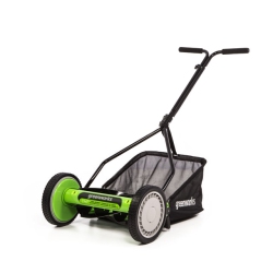 GREENWORKS 14" Push Reel Lawn Mower With Grass Catcher