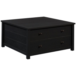 PEMBERLY ROW 2 Drawer Wooden Storage Coffee Table In Raven Oak