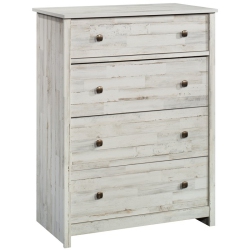 PEMBERLY ROW Contemporary 4 Drawer Wooden Chest In Plank In White