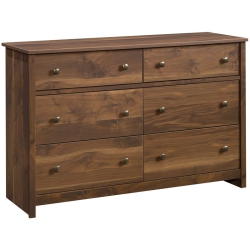 PEMBERLY ROW Contemporary 6 Drawer Wooden Dresser In Grand Walnut